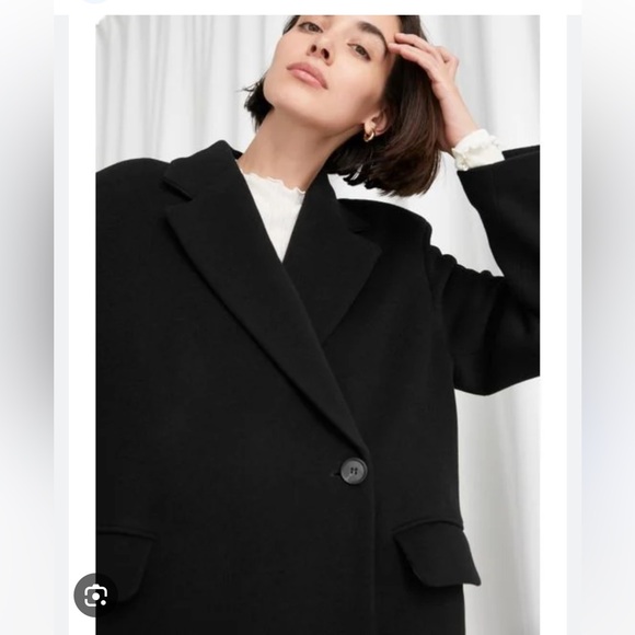 & Other Stories Relaxed Single breasted Wool Coat - Picture 3 of 6